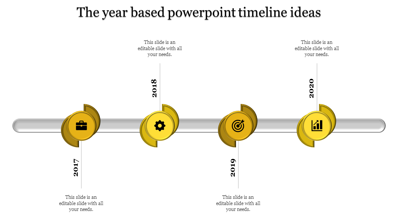 Our Predesigned Timeline Presentation Template-Yellow Color